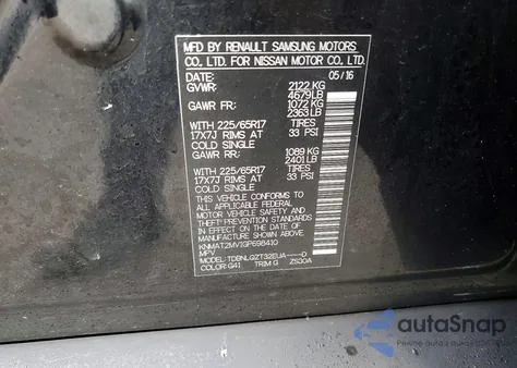 2016 Nissan Rogue S z USA, uszkodzony, nr VIN KNMAT2MV1GP698410